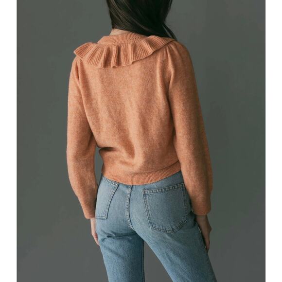 Doen Azaria Alpaca Blend Coral Sweater Womens XS Salmon Pink Orange NWT - Picture 5 of 14